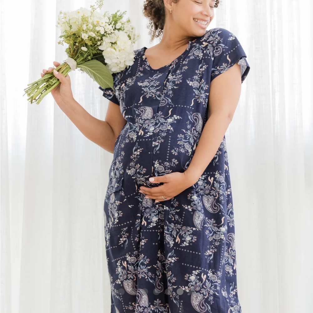 Floral Maternity Dress - Pink Floral - Picture 7 of 8